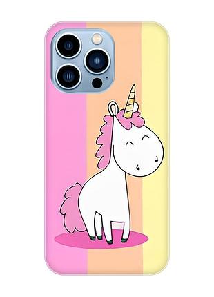 Магнитный чехол на iphone 13 pro max с поддержкой magsafe :: единорог (принт 104)