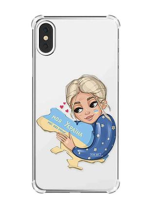 Чохол з потовщеними кутами на iphone x/xs :: моя україна (принт 24)