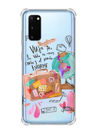Чохол із потовщеними кутами на samsung galaxy s20 plus :: настрій подорожувати (принт 329)