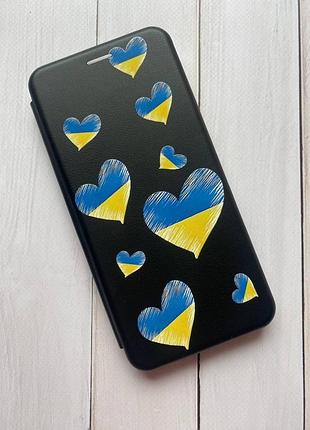 Чехол-книжка с рисунком на iphone 7 plus/8 plus :: черный :: сердечка. украина (принт 258) 2
