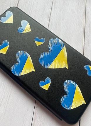 Чехол-книжка с рисунком на iphone 7 plus/8 plus :: черный :: сердечка. украина (принт 258) 3