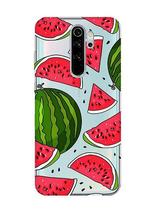 Прозорий чохол на xiaomi redmi note 8 pro :: кавуни (принт 341)