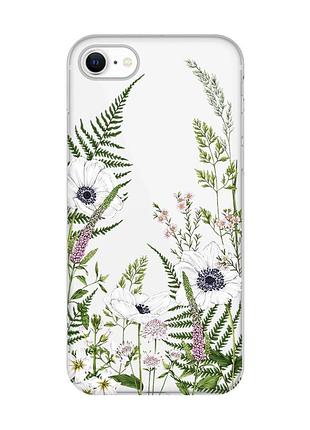 Прозрачный чехол для iphone 7, 8 :: цветы полевые (принт 363)