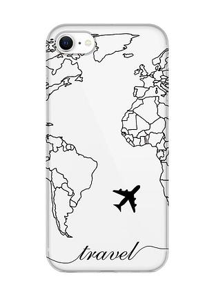 Прозорий чохол для iphone 7, 8 :: карта. контур (принт 330)