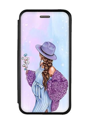 Чохол-книжка з малюнком на xiaomi redmi note 7/7 pro :: чорний :: в очікуванні хлопчика /принт 222/