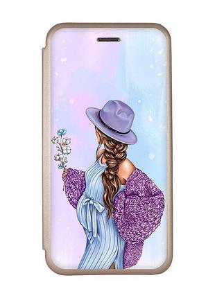Чехол-книжка с рисунком на xiaomi redmi 7 :: золотой :: в ожидании мальчика /принт 222/
