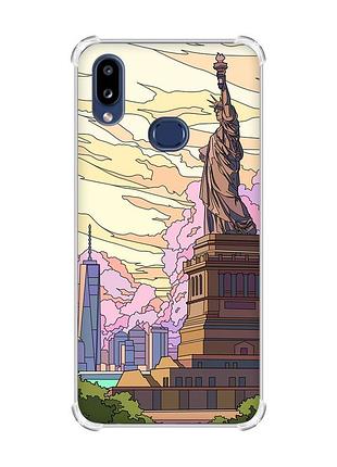 Чехол с утолщенными углами на samsung galaxy a10s (a107) :: статуя свободы (принт 331)