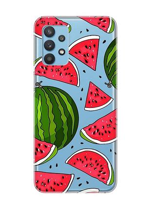 Прозрачный чехол на samsung galaxy a32 :: арбузы (принт 341)
