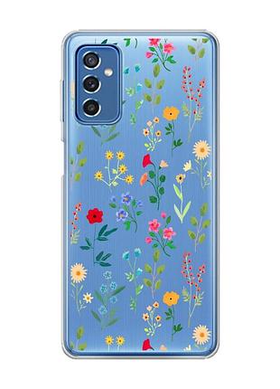 Прозрачный чехол на samsung galaxy m52 :: цветочный фон (принт 269)