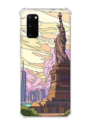 Чохол із потовщеними кутами на samsung galaxy s20 plus :: статуя свободи (принт 331)