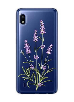 Прозрачный чехол на samsung galaxy a10 (2019) a105 :: веточки лаванды (принт 266)