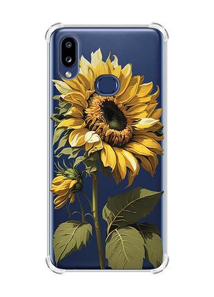 Чехол с утолщенными углами на samsung galaxy a10s/a107 :: подсолнечник (принт 274)