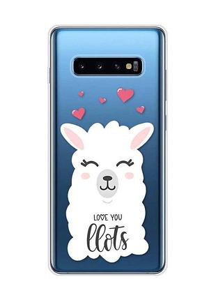 Прозрачный чехол на samsung galaxy s10 plus :: лама (принт 94)