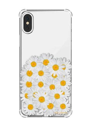 Чохол з потовщеними кутами на iphone x/xs :: букет ромашок (принт 40)