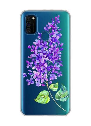 Прозрачный чехол на samsung galaxy m30s/м21 :: веточка сирени (принт 280)