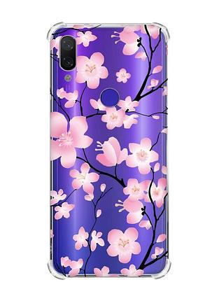 Чохол з потовщеними кутами на xiaomi redmi note 7/7 pro :: квітуча сакура /принт 282/