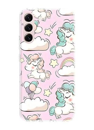 Чехол на samsung galaxy s22 :: единороги (принт 106)