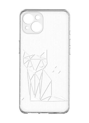 Прозорий чохол із захистом камер на iphone 15 plus :: лисиця (принт 127)