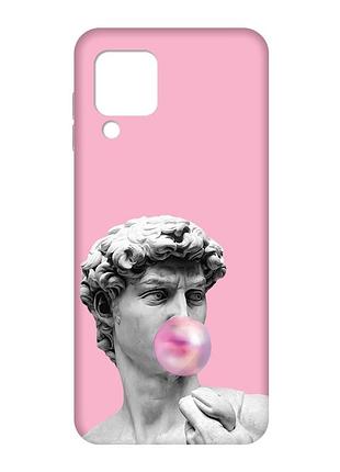 Матовый розовый чехол на samsung galaxy m32/a22/m22 4g :: скульптура (принт 352)
