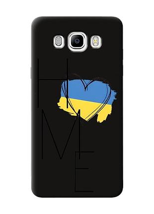 Матовый черный чехол на samsung galaxy j7(2016) j710 :: дом украина (принт 353)
