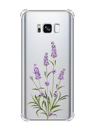 Чохол з потовщеними кутами на samsung galaxy s8 :: гілочки лаванди (принт 266)
