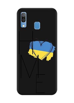 Матовый черный чехол на samsung galaxy a30 (2019)/a20 (2019) дом украина (принт 353)