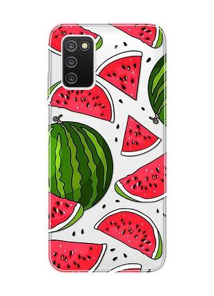 Прозорий чохол на samsung galaxy a03s :: кавуни (принт 341)
