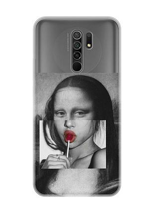 Чехол на xiaomi redmi 9 :: современная мона лиза (принт 351)