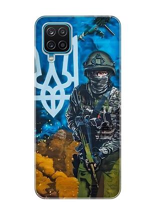 Чехол на samsung galaxy a12 4g :: защитник (патриотический принт 349)