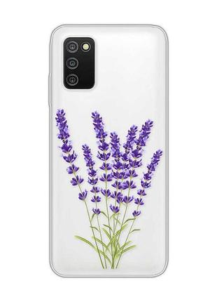 Прозрачный чехол на samsung galaxy a03s :: лаванда (принт 28)