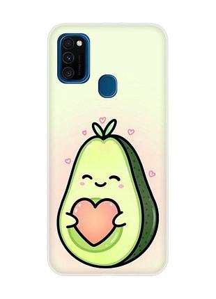 Чехол на samsung galaxy m30s/м21 :: кавай авокадо с сердечком (принт 310)