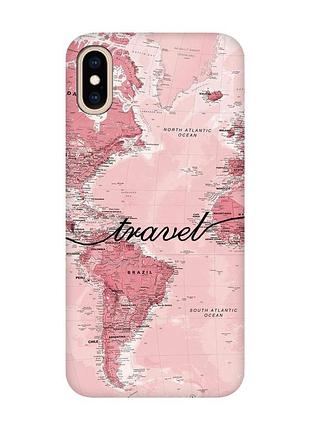 Чохол з чорними боками на iphone xs max :: карта (принт 319)