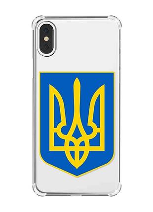 Чохол з потовщеними кутами на iphone x/xs :: тризуб україна (принт 256)