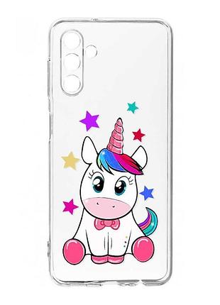 Прозрачный чехол на samsung galaxy s24 fe единорог (принт 102)