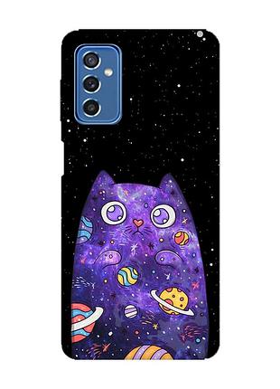 Чехол на samsung galaxy m52 :: фиолетовая кошка (принт 361)