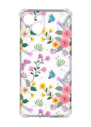 Чохол із потовщеними кутами на iphone 15 :: квітковий фон (принт 369)