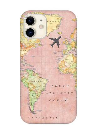 Чехол на iphone 12 mini :: путешествия. карта (принт 320)