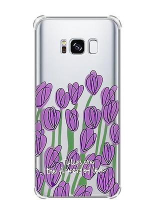 Чехол с утолщёнными углами на samsung galaxy s8 :: тюльпаны (принт 265)