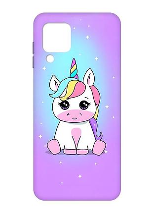 Матовий чохол з чорними боками на samsung galaxy a22 4g/m32/m22 :: єдиноріг (принт 103)