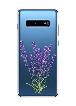 Прозрачный чехол на samsung galaxy s10 plus :: лаванда (принт 28)