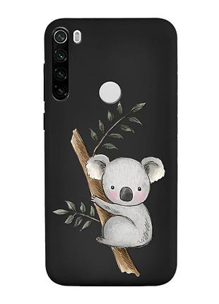 Матовий чорний чохол на xiaomi redmi note 8t :: коала (принт 132)