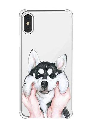 Чохол з потовщеними кутами на iphone x/xs :: мордочка (принт 121)