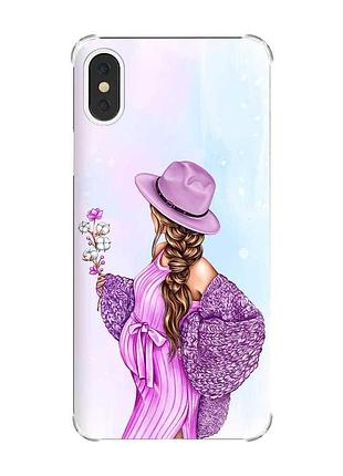 Чехол с утолщёнными углами на iphone x/xs :: в ожидании девочки (принт 223)