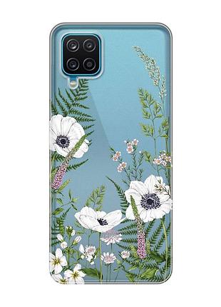 Прозорий чохол на samsung galaxy a12 4g :: квіти польові (принт 363)