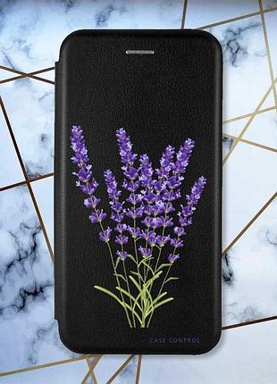 Чехол-книжка с рисунком для xiaomi redmi note 8t черный; лаванда (принт 28)
