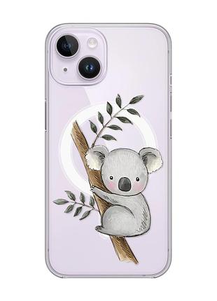 Магнитный чехол на iphone 14 с поддержкой magsafe :: коала (принт 132)