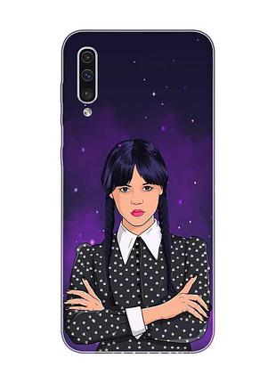 Чехол на samsung galaxy a50 (2019) a505 девушка с косичками. уэнсдей (принт 208)