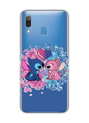 Прозорий чохол на samsung galaxy a30 (2019)/a20 (2019) стіч і ангел (принт 391)