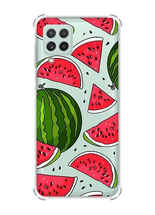 Чехол с утолщёнными углами на samsung galaxy m32/a22/m22 4g :: арбузы (принт 341)