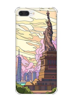 Чохол з потовщеними кутами на iphone 7 plus/8 plus :: статуя свободи (принт 331)